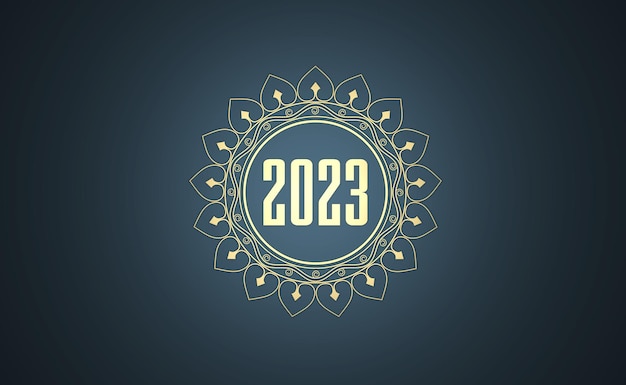Koncepcja Kreatywnego Projektowania Nowego Roku 2023 - Renderowany Obraz 3d