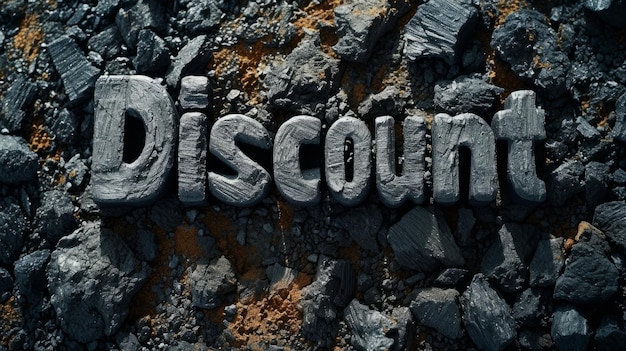 Zdjęcie koncepcja kreatywnej, poziomo artystycznej plakatki coal discount