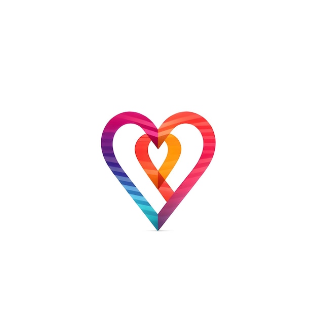 Koncepcja logo kolorowe serce na białym tle