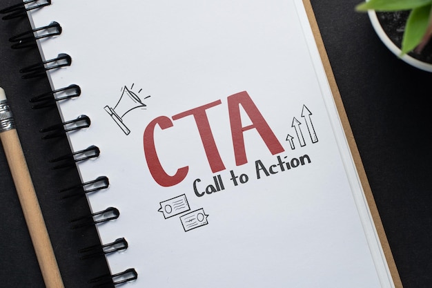 Koncepcja marketingu biznesowego akronim CTA lub Call to Action