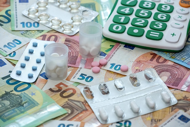 Koncepcja medyczna opieki zdrowotnej wysoki koszt leków