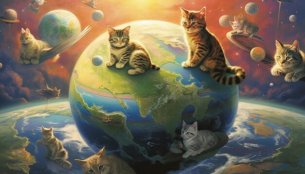Zdjęcie koncepcja międzynarodowego dnia kotów