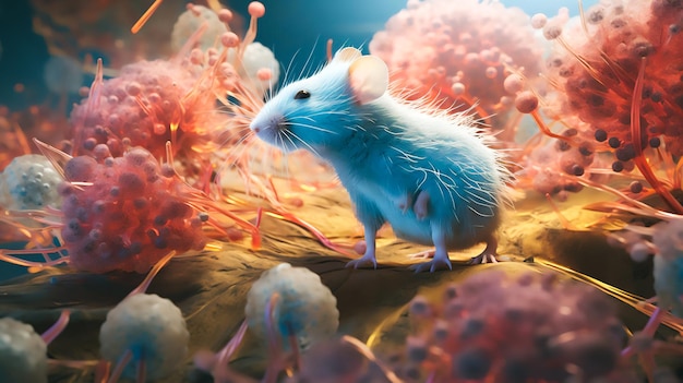 koncepcja myszy z niedoborem odporności ze zwłóknieniem w płucach otoczonych starzejącymi się fibroblastami