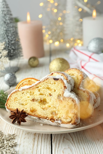 Koncepcja Niemieckiego Deseru Stollen Z Bliska