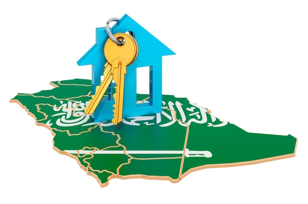 Koncepcja nieruchomości w Arabii Saudyjskiej Nieruchomość na sprzedaż do wynajęcia lub renderowania 3D kredytu hipotecznego