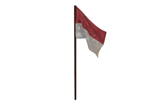 Koncepcja niezależności flagi indonezji renderowania 3D