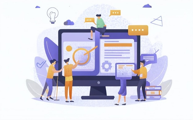Koncepcja planowania zasobów przedsiębiorstwa ERP produktywność i poprawa przedsiębiorstwa Ilustracja strony internetowej