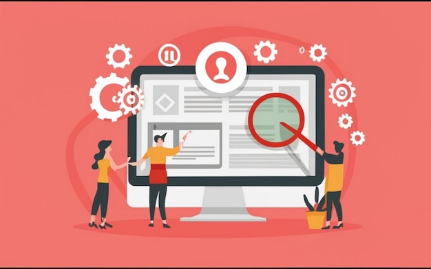 Koncepcja planowania zasobów przedsiębiorstwa ERP produktywność i poprawa przedsiębiorstwa Ilustracja strony internetowej