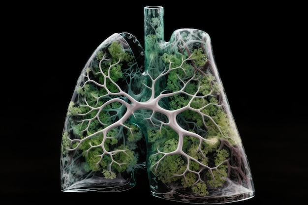 Zdjęcie koncepcja płuc planety w celu ratowania wygenerowanej przez sztuczną inteligencję ziemi