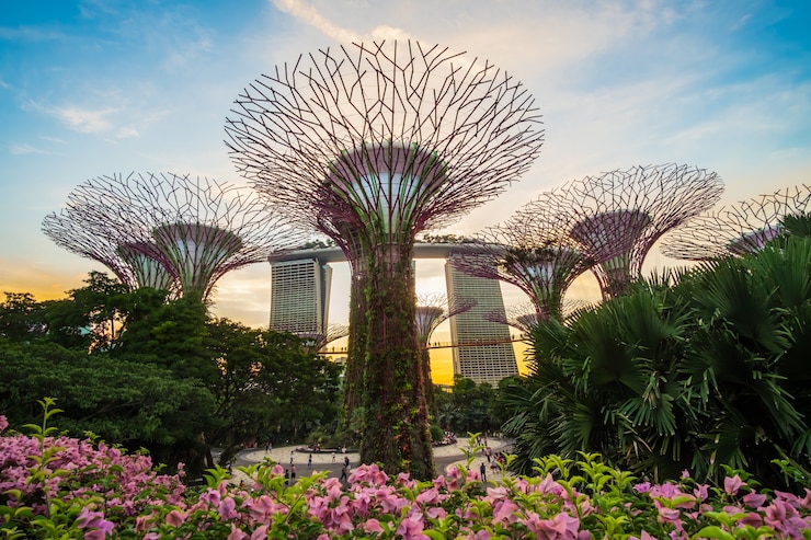 Zdjęcie koncepcja podróży do singapuru