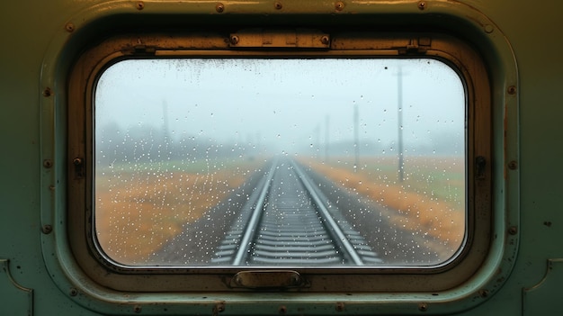 Zdjęcie koncepcja podróży kolejowych i transportu, idyll podróżowania, atmosfera dworców kolejowych, pasja pociągów, niesamowity widok i krajobraz z okien pociągu.