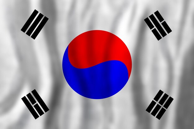 Koncepcja podróży z koreańską flagą Tło Edukacja i biznes