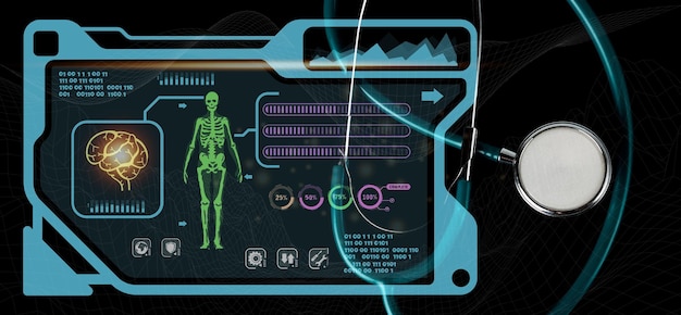 Zdjęcie koncepcja połączenia sieci opieki zdrowotnej na świecie wirtualnymnauka i innowacje medyczne technologie przyszłościowe, zrównoważone, inteligentne usługi i rozwiązania