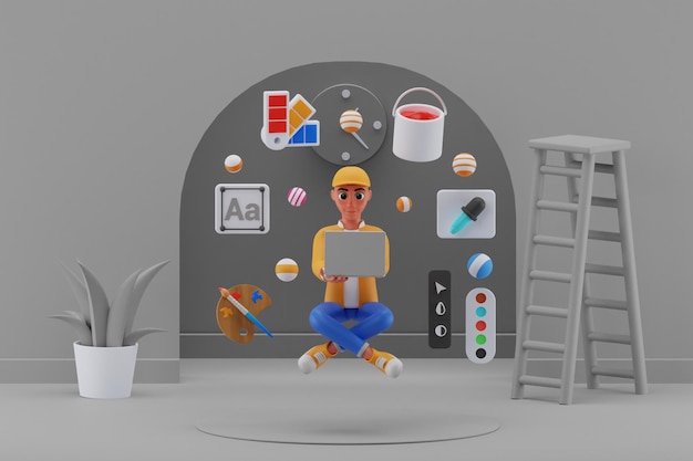 Koncepcja projektowania graficznego ilustracja 3d