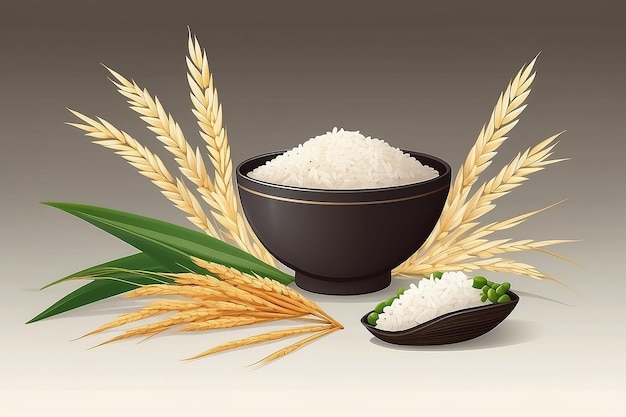 Koncepcja projektowania Premium Rice Świetny wektor