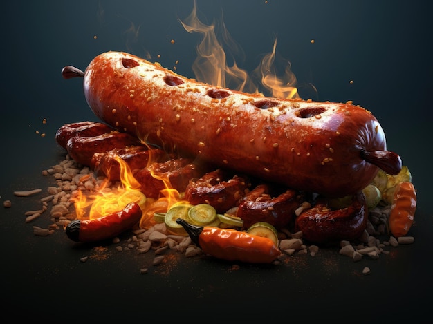 Koncepcja przekąska hot dogi i kiełbaski