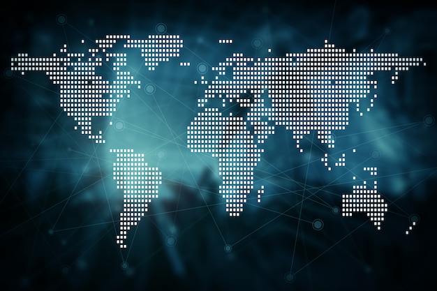 Koncepcja przyszłej nowoczesnej technologii łączenia sieci globalnej