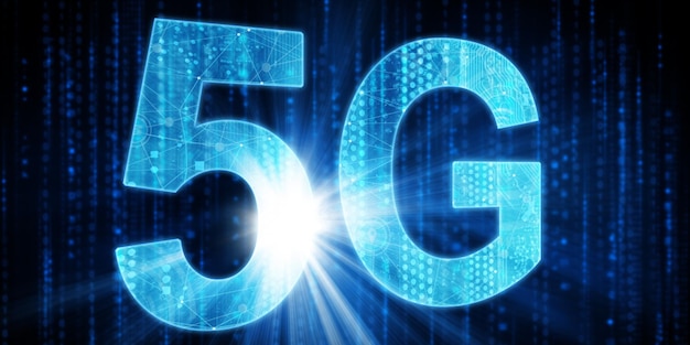 Koncepcja przyszłych technologii 5G systemy sieciowe i internet ilustracja 3d