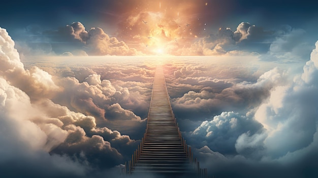 Zdjęcie koncepcja schodów do nieba