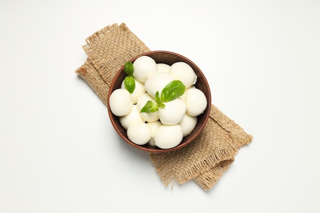 Koncepcja sera mozzarella na smaczne produkty mleczne