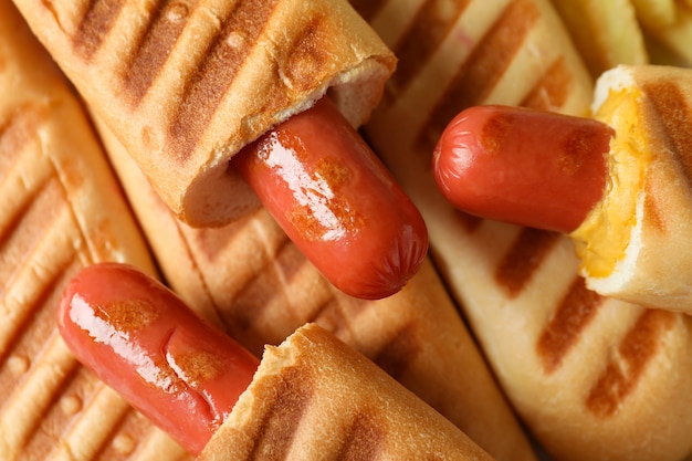 Koncepcja smacznego jedzenia z francuskim hot dogiem