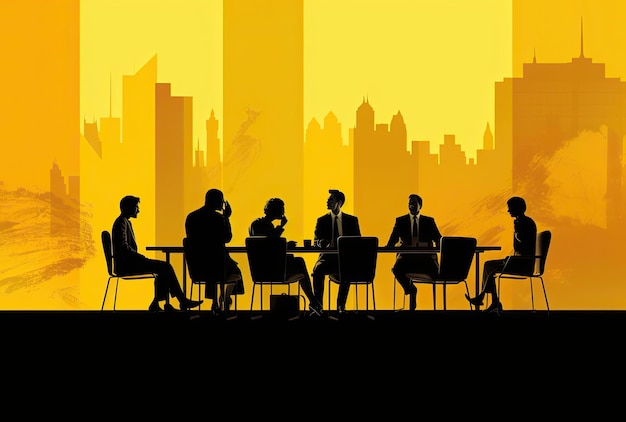 koncepcja spotkań biznesowych sylwetki mężczyzn pracujących z ludźmi