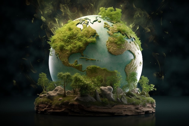 Koncepcja świadomości środowiskowej Dnia Ziemi z Generative ai