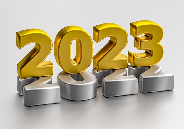 Koncepcja świąteczna Nowego Roku 2023 Liczba 2023 leży na 2022