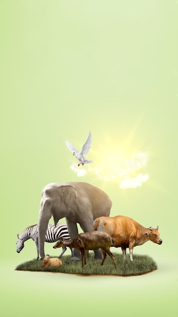 Zdjęcie koncepcja światowego dnia zwierząt