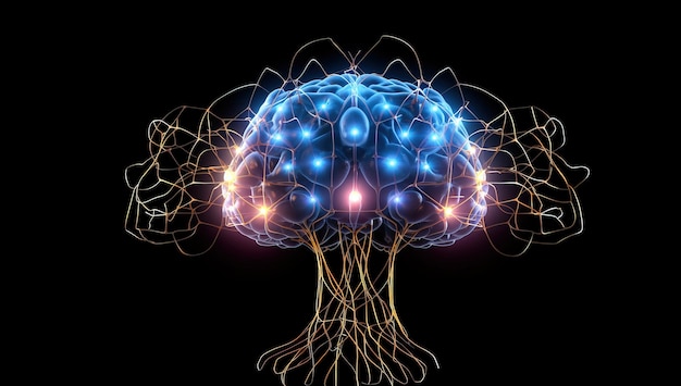 Zdjęcie koncepcja sztucznej inteligencji z świecącą siecią neuronową