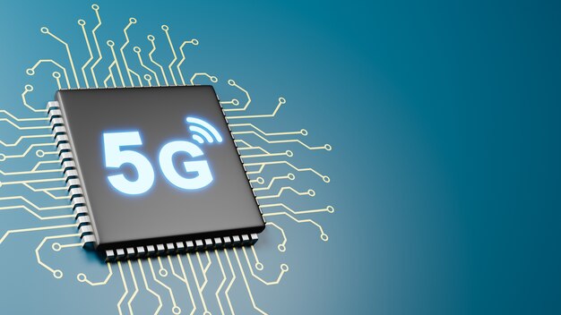 Koncepcja Technologii 5g Procesora Komputera