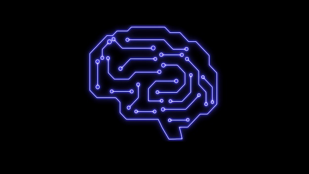 Koncepcja technologii mózgu w tle Cyfrowy ludzki umysł, taki jak chip komputerowy Idea sieci naukowej ai