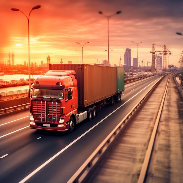 Koncepcja transportu kontenerów logistycznych Generative AI
