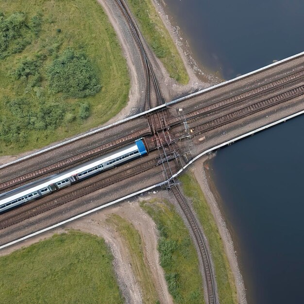 Koncepcja transportu z widokiem lotniczym kolei