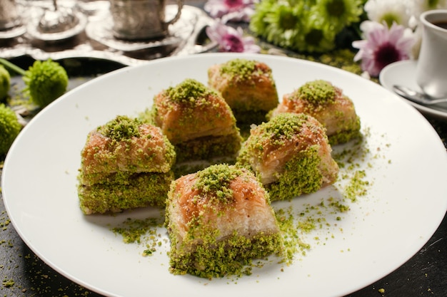 Koncepcja tureckiego ciasta Baklava Food