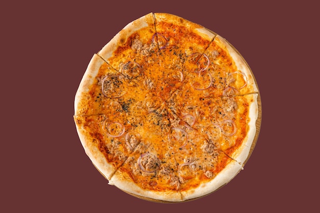 Koncepcja ulotki promocyjnej i plakatu dla restauracji lub pizzerii szablon z pysznym smakiem pizzy pepperoni ser mozzarella i miejsce na tekst