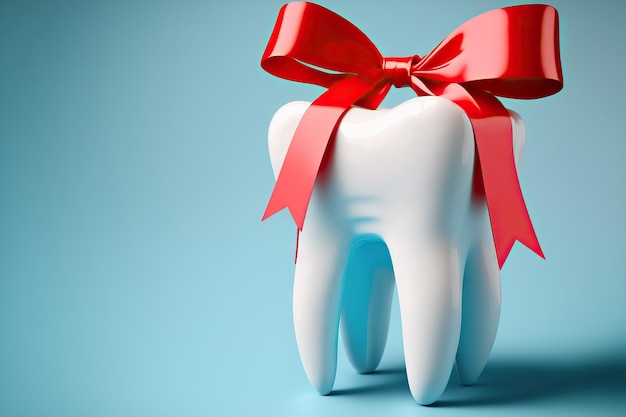 Koncepcja zabiegu dentystycznego Dostępna jest bezpłatna opieka dentystyczna Zbliżenie na model białych zębów
