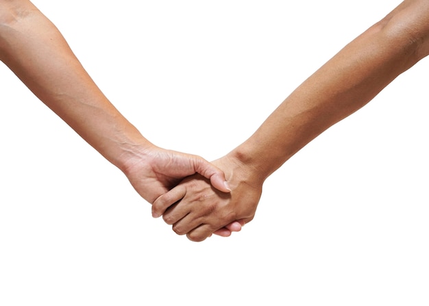 Koncepcja zachęty i miłości między mężczyzną i kobietą trzymać rękę