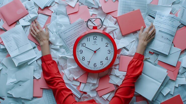 Zdjęcie koncepcja zarządzania pilnością i terminem