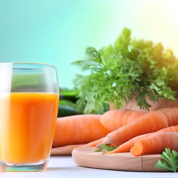 Koncepcja zdrowego odżywiania i diety z sokiem z marchewki