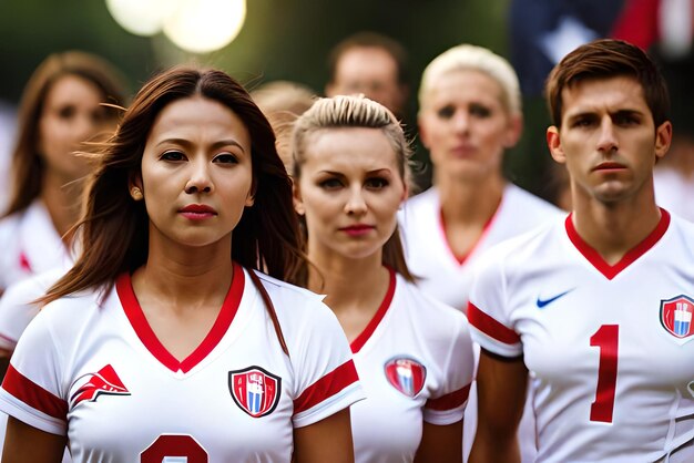 Zdjęcie koncepcja żeńskich fanów piłki nożnej