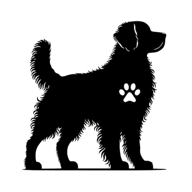 Koncepcja zwierząt z sylwetką psa Ikona Clip Art Ilustracja Wektorowy Projekt