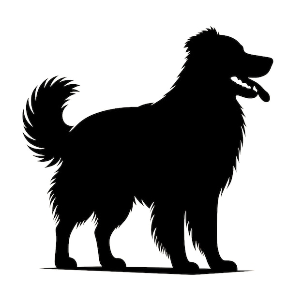 Koncepcja zwierząt z sylwetką psa Ikona Clip Art Ilustracja Wektorowy Projekt