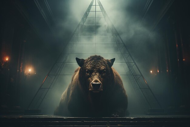 Zdjęcie koncepcje finansowe piramidy byczy kontra niedźwiedzi