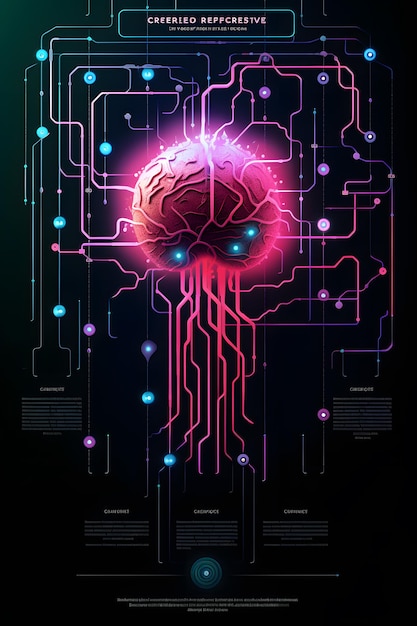 Zdjęcie koncepcyjna sztuka futurystycznej sieci neuronowej