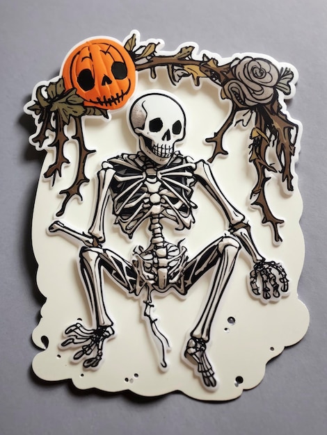 Konstrukcja naklejki szkieletowej na Halloween