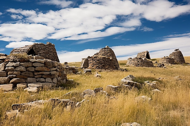 Konstrukcje kamienne w Medicine Mountain Wyoming