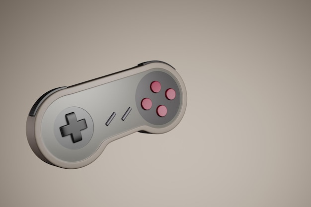 Kontroler gry retro na ilustracji 3D
