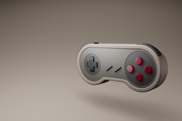 Kontroler gry retro na ilustracji 3D
