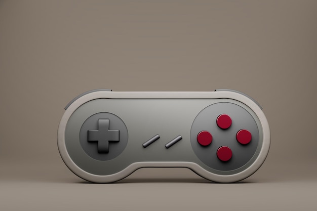 Kontroler gry retro na ilustracji 3D